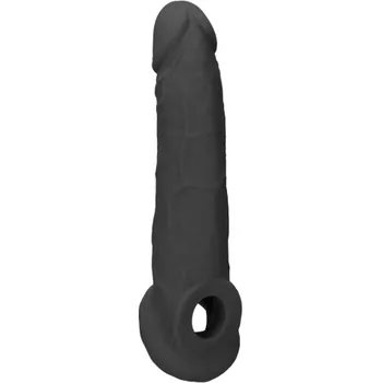 Návlek na penis RealRock Návlek na penis Penis Sleeve 9″ černý, návlek na penis 21,5 x 4,1–4,6 cm