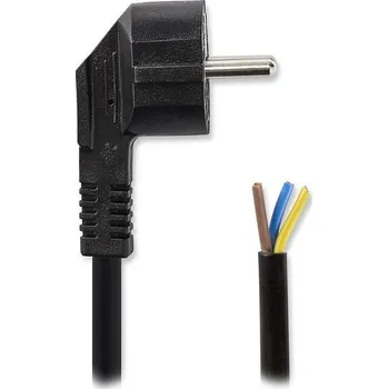 Napájecí kabel NEDIS napájecí kabel/ zástrčka Typ F/ úhlový - přímý/ poniklovaný/ černý/ bulk/ 1,8m