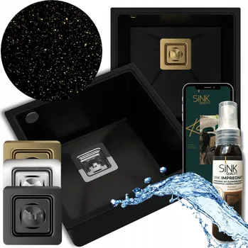 Granitový dřez Jednokomorový dřez Sink Quality ARGON 50 granit zlatý