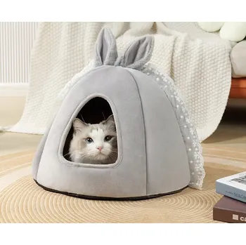 Pelíšek pro psa Pelíšek pro kočky kočku a psa polštář odnímatelný, pratelný, Geiliayes šedý