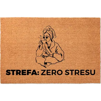 VSTUPNÍ ROHOŽKA 40X60 BÉŽOVÁ KOKOSOVÁ HIT HUMOR NÁPIS ŽÁDNÝ STRES