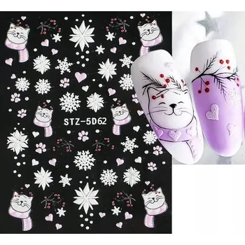 samolepka Samolepky na nehty VÁNOČNÍ KOČKY R153