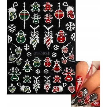 samolepka Samolepky na nehty Zimní VÁNOČNÍ R120