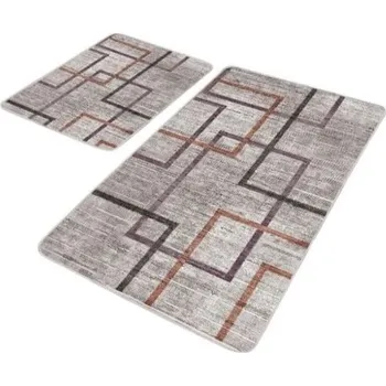 Koupelnová předložka Šedé sametové koupelnové předložky v sadě 2 ks 60x100 cm – Mila Home ID_1769042