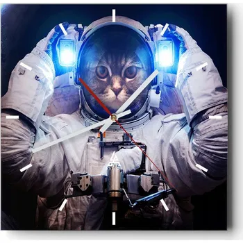 Hodiny Nástěnné hodiny do kuchyně 30x30 Abstrakce Stylové hodiny na skle Loft Tiché