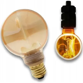 Žárovka ŽÁROVKA G80 4W DEKORATIVNÍ KOUŘOVÁ JANTAROVÁ E27 RETRO KULOVÁ AMBER
