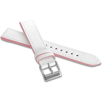 Řemínek na hodinky MINET MSTUW14 Bílý prošitý řemínek SLIM z luxusní kůže Top Grain - 14 mm