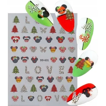 samolepka Vánoční Samolepky na nehty Mickey Mouse E128