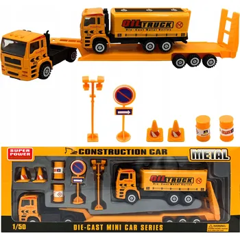 autíčko Stavební stroje autopřepravník míchačka na beton figurky sada