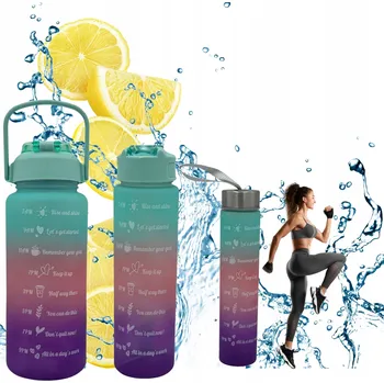Láhev LAHEV NA PITÍ MOTIVAČNÍ LÁHEV S ODMĚRKOU VZDUCHOTĚSNÁ SADA BPA-FREE FITNESS SPORT