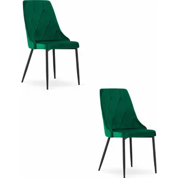 Jídelní židle Čalouněná židle IMOLA 2 ks velur tmavě zeleň do kuchyně