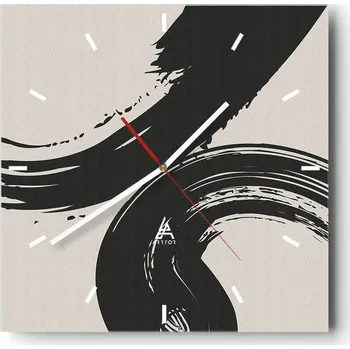 Hodiny Nástěnné hodiny do kuchyně 30x30 Umělecké Stylové hodiny na skle Loft Tiché