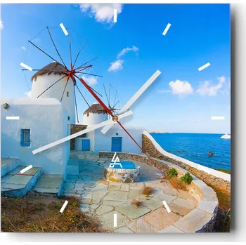 Hodiny Nástěnné hodiny do kuchyně 30x30 Architektura Stylové hodiny na skle Tiché