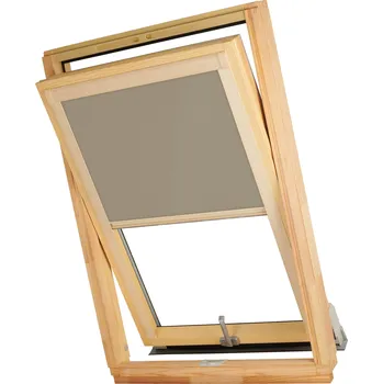 Roleta Dekodum Termoizolační roleta na střešní okno typu VELUX MK10/M10/310 Barva látky: Tan Silver, Barva profilu: Borovice
