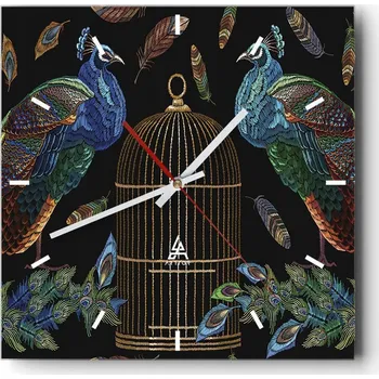 Hodiny Nástěnné hodiny do kuchyně 30x30 Abstrakce Stylové hodiny na skle Loft Tiché