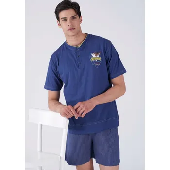 Pánské pyžamo Pánské pyžamo Karelpiu KC8254 XL Modrá