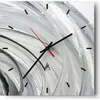 Hodiny Nástěnné hodiny do kuchyně 30x30 Minimalistické Stylové hodiny na skle Loft Tiché