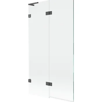 Vanová zástěna Mexen Lunar L vanová zástěna 2křídlová levá 100 x 150 cm, transparentní, kartáčovaná gun gray - 897L-100-100-66-00-L Vanové zástěny