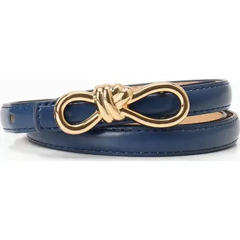 Opasek Dámský tenký pásek na šaty s mašlí DUVAL Modrý