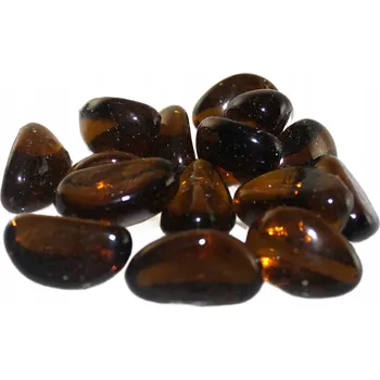 Dekorace do akvária Kameny do akvária oblázky skleněné hnědé kameny na dekoraci 100 g