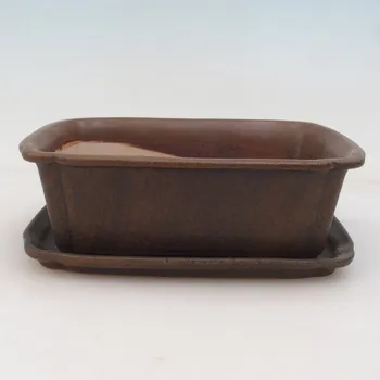 Květináč Bonsai miska + podmiska H50 - hnědá