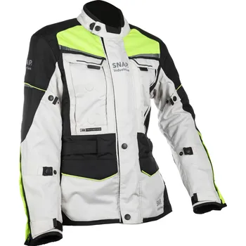 Moto bunda SNAP INDUSTRIES bunda AVENTURA silver/black/fluo yellow - 4XL
