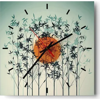 Hodiny Nástěnné hodiny do kuchyně 30x30 Abstrakce Stylové hodiny na skle Loft Tiché