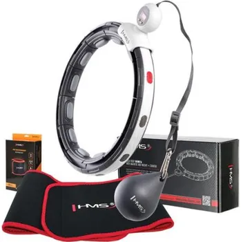 Masážní přístroj Sada masážní hula hoop HMS HHM15 se závažím, magnety, počítadlo, zeštíhlující pás BR163, černá