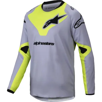 Cyklistické oblečení ALPINESTARS dres RACER VEIL dětský šedá/žlutá fluo 2025 - XL