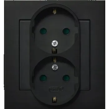 Elektrická zásuvka Elektrická Zásuvka nástěnná Ospel černá