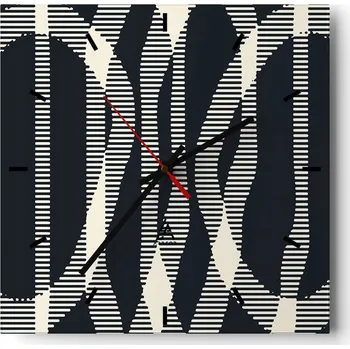 Hodiny Nástěnné hodiny do kuchyně 30x30 Abstrakce Stylové hodiny na skle Loft Tiché