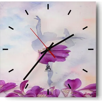 Hodiny Nástěnné hodiny do kuchyně 30x30 Abstrakce Stylové hodiny na skle Loft Tiché