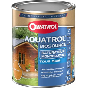 Olej na dřevo AQUATROL 1L gel, impregnace na dřevo a saturační olej pro terasy, zlatý dub