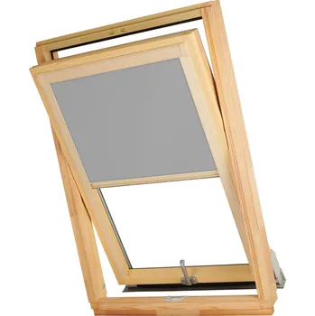 Roleta Dekodum Termoizolační roleta na střešní okno typu VELUX MK08/M08/308 Barva látky: Grey Silver, Barva profilu: Borovice