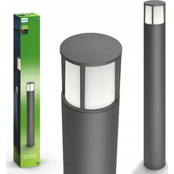 Venkovní osvětlení Osvětlovací sloupek kulatý Philips integrovaný LED zdroj 77 cm šedý