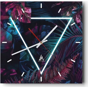 Hodiny Nástěnné hodiny do kuchyně 30x30 Abstrakce Stylové hodiny na skle Loft Tiché