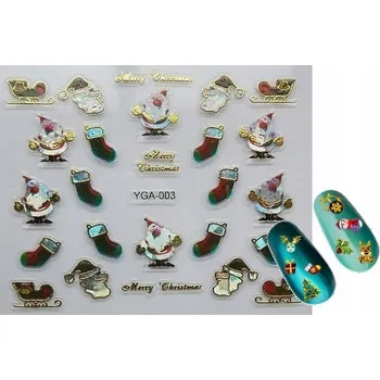 Přípravek na nehty 3D vánoční Samolepky na nehty JEŽÍŠKO Y13