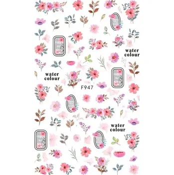 samolepka Samolepicí Samolepky na nehty 3D květiny R68