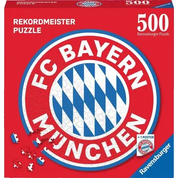 Puzzle RAVENSBURGER Kulaté FC Bayern Logo 500 dílků