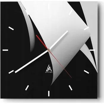 Hodiny Velké nástěnné hodiny na zeď 40x40 3D Skleněné hodiny Čtvercové Tiché