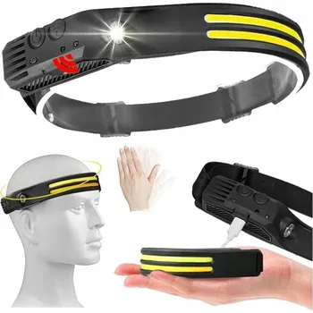 Čelovka ČELOVKA LED ČELOVÁ SVÍTILNA AKUMULÁTOROVÁ USB S POHYBOVÝM SENZOREM 2 POPRUHY