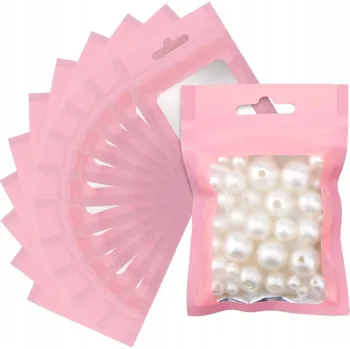 Sáček na potraviny Sáčky se zipem, ozdobné, na sladkosti, dárky, růžové, 7x10 cm