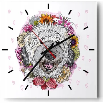 Hodiny Nástěnné hodiny do kuchyně 30x30 Abstrakce Stylové hodiny na skle Loft Tiché