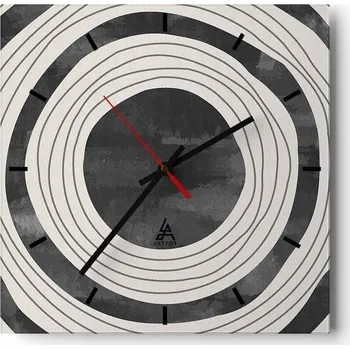 Hodiny Nástěnné hodiny do kuchyně 30x30 Kola Stylové hodiny na skle Loft Tiché