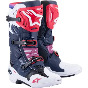 Moto obuv ALPINESTARS boty TECH 10 2024 Supervented night navy/white/rainbow - 49,5