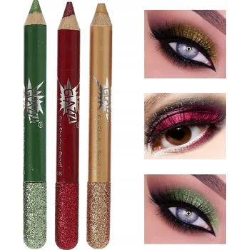 Oční stíny Oční stíny v tužce, konturovací tužka, oční linky, třpytky, 3ks, barvy B