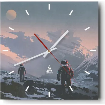 Hodiny Nástěnné hodiny do kuchyně 30x30 Abstrakce Stylové hodiny na skle Loft Tiché