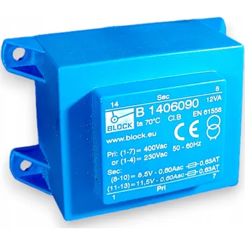 Elektronická součástka Transformátor Breve TEZ 6,0/D 230/12-12V