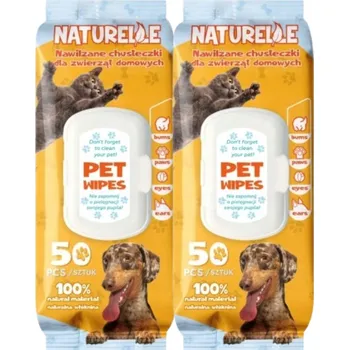 Vlhčené Ubrousky Naturelle pro psy a kočky 50 ks x 2
