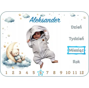 Obraz FOTO DEKA SE JMÉNEM DÍTĚTE NA DECE PODLOŽKA NA FOTKY ZABALENÁ 100 x 75 cm